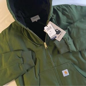 Carhartt WIP Active Jacket Men XL Tarragon/Black (Rigid) Fleece Quilt Lined